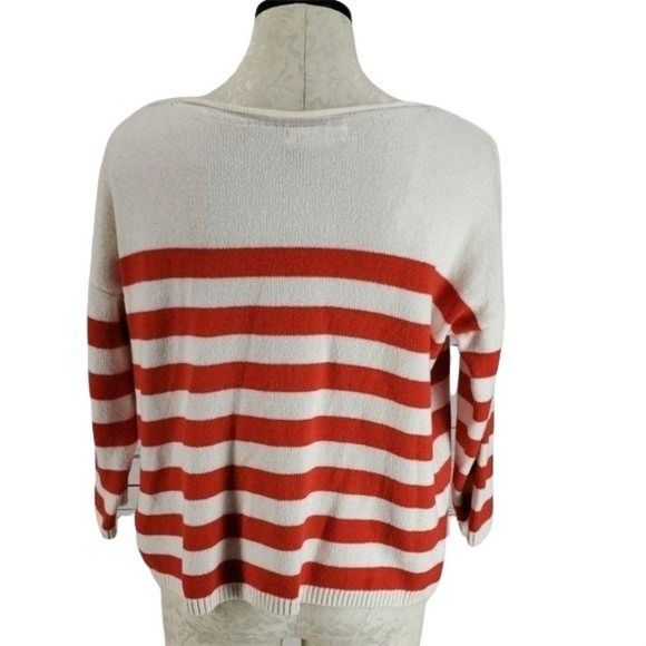 H&M Label of Graded Goods red white striped small quarter sleeveSweater - Picture 2 of 8